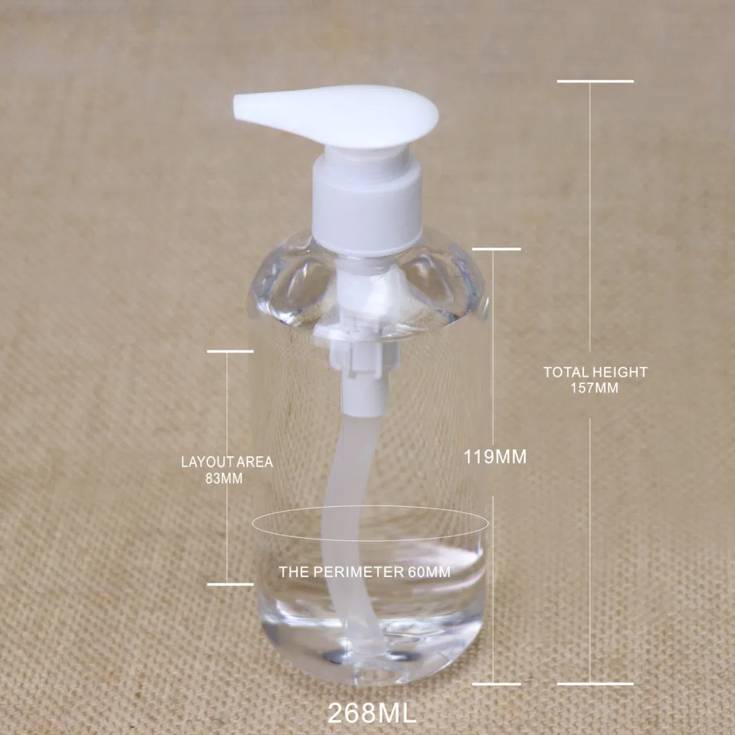 10oz 300ml 250ml 268ml Pet Clean Bottle with Pump for Hand Sanitizer Gel