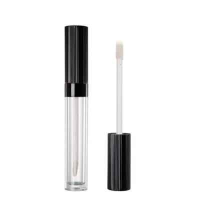 Tubo de brillo de labios acrílico transparente de lujo de 10 ml con tapa de aluminio